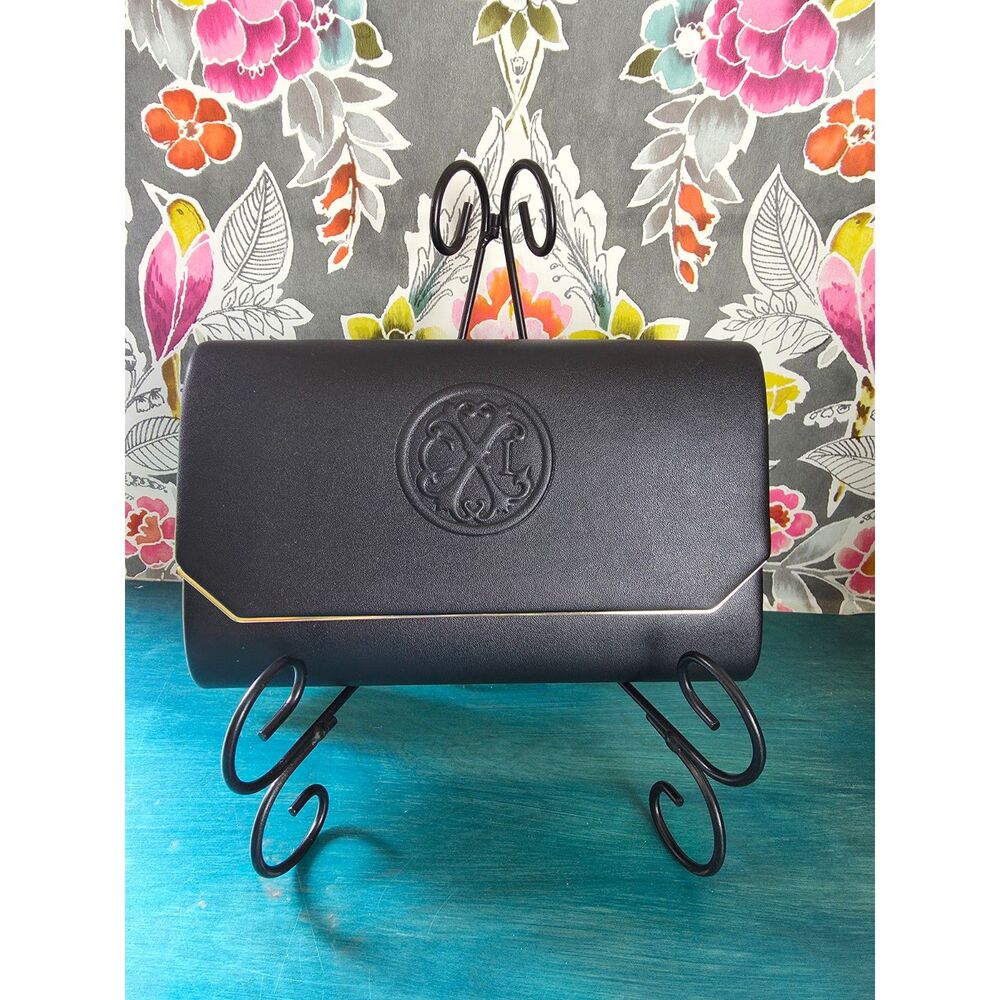 NWT Christian Lacroix Clutch with Chain Shoulder Strap in Black